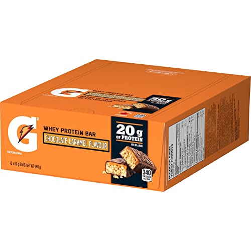Gatorade Whey Protein Bars - Chocolate Caramel Flavour, 12 Bars, 960 g