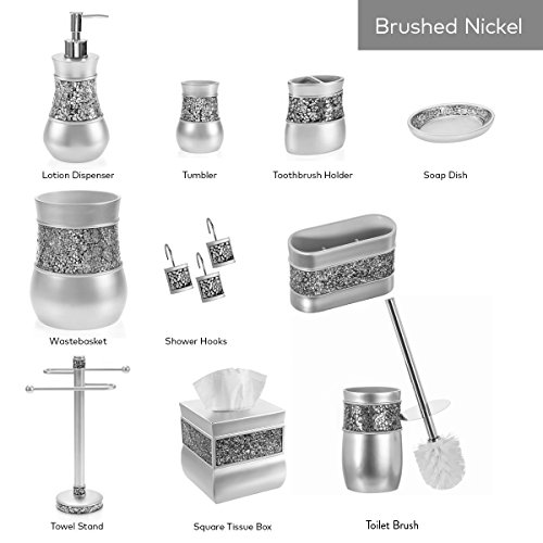 Creative Scents Gray Bathroom Accessories Set 4 Piece Bathroom Decor