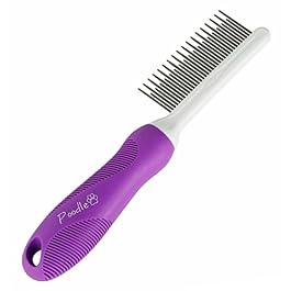 Detangling Pet Comb with Long & Short Stainless Steel Teeth for Removing Matted Fur, Knots & Tangles – Detangler Tool Accessories for Safe & Gentle DIY Dog & Cat Grooming (Grooming Comb)