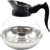 1 Pack Commercial Coffee Decanter 64oz 1.8L 12 Cup (Black), Polycarbonate Plastic Body with Stainless Steel Bottom &amp; Ergonomic Handle, Perfect for Serving Coffee at various commercial occasions