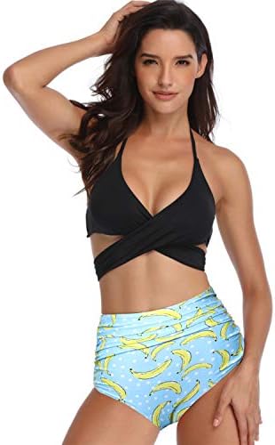 Ehpow Women One Piece Bikini Swimsuit Push Up Tankini Monokinis Swimwear High Waisted Swimming Costume Bathing Suit