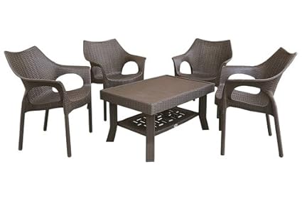 Mavi Wenge Outdoor 4 Chair And Table Set