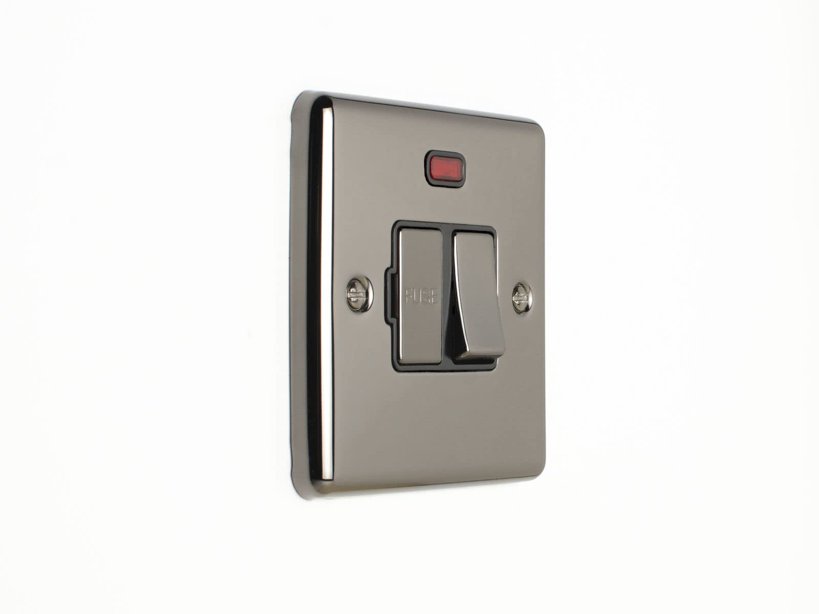 EUROLITE Enhance Black Nickel Switched Fuse SPUR with NEON Light ENSWFN BNB