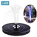 Immuson Solar Fountain Pump with LED Lights, 2.4W Free Standing Bird Bath Fountain Water Pump, Outdoor Floating Fountain Pump Kit for Garden, Pool, Pond, Patio Ideal Decoration, 7