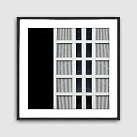 Framed Canvas Wall Art Geometric Building Canvas Prints Home Artwork Decoration for Living Room,Bedroom - 16x16 inches