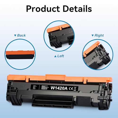 142A W1420A Tóner de Repuesto para HP 142A W1420A Tóner para HP LaserJet Pro M110w M110 M110we MFP M140w M140 M140we M139w M139we M139 (1 Negro, sin Chip)