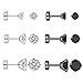 Changgaijewelry 3 Pairs 18g 20g Stainless Steel Clear Black Cubic Zirconia Stud Earrings for Women Men Cartilage Ear Piercings Helix Tragus Set Flat Screw Backs 3mm 4mm 5mm (Clear)