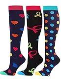 Compression Socks Women Running, Sports, Travel, Flight, Nurses, Pregnancy...15-20 mmHg Color-2 Large / X-Large 3 pairs