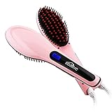 Kealive Hair Straightening Brush Portable Electric Adjustable Temperature Ceramic Heating Anti-Scald LCD Digital Straightening Brush for Professional Hair Care Beauty Styling, Comb