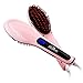 Hair Straightener Brush, 2-in-1 Heating Hair Brush, Kealive Ionic Hair Straightening Brush with Temperature Control and Temperature Lock, Anti-Scald and LED Display, Pink