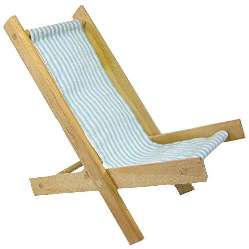 Amazon Wooden Toy Folding Beach Chair Aqua And White Striped