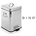 BINO Stainless Steel 1.3 Gallon / 5 Liter Square Oscar Step Trash Can, Galvanized Steel