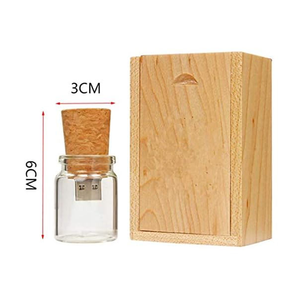 UFARID Driften Flasche USB3.0 Flash-Laufwerk Memory Stick Transparenter USB-Stick mit Holzkiste Werbegeschenke Für Computer, Car-Audio usw. (16GB) – Bild 5