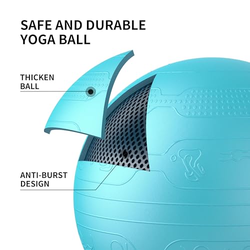 PROIRON, Pelota de Pilates, Fitness, Yoga, Embarazo, Deporte, Fitball para Ejercicios Gimnasia, 55/65/75cm, Anti-pinchazos, Incluye Inflador