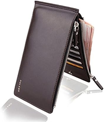 Men Women Fashion Leather Slim Wallet ID Credit Cards Holder Organizer Purse Coffee