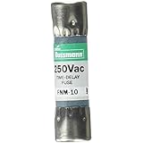 Bussmann FNM-10 10 Amp Fusetron Time-Delay Supplementary Cartridge Fuse, 250V UL Listed