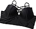 Dearlove Women Plus Size Swimsuit Strappy Push Up Bikini Top High Waisted Swimsuit Bottom Two Piece Bathing Suit Solid Black XXXL 22 24