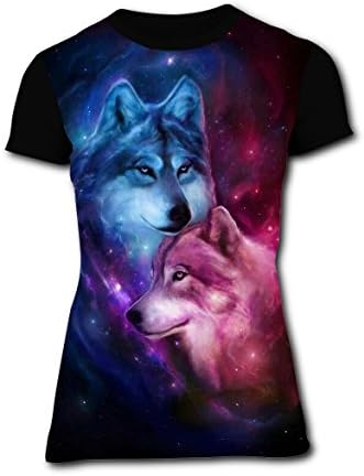 100% Cotton New Awesome Shirts 3D Make Custom With Wolf Love For Women
