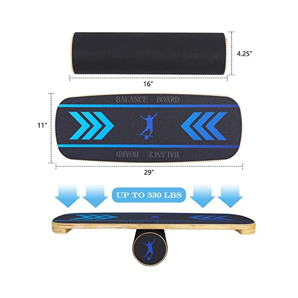 TOPKIN Balance Board, Wooden Balance Board Trainer with Roller, Balance