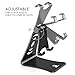 Adjustable Cell Phone Stand, iPhone Stand, Pasonomi Smartphone Cradle, Dock, Holder for iPhone 8 X 7 6 6s Plus 5 5s 5c Samsung Galaxy S8 S7 S6 Note 5 Note 8 Charging Stand (Black)