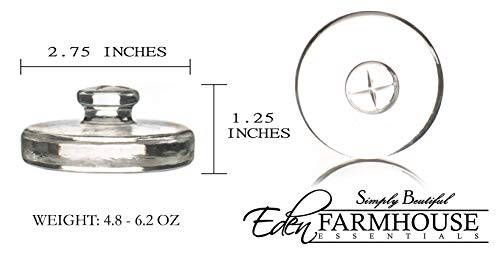 3 Premium Fermenting Weights, Heavy Hand-Crafted Glass Fermentation Weights with Easy Handle for Wide Mouth Mason Jar Fermenting Sauerkraut, Pickles, Kimchi and More Home Fermented Foods