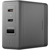 DJI Power 140W GaN Charger (No Cable Included), Fast Charging | 140W Output, 3 Ports, Smart Temperature Control, PD 3.1, Dynamic Power Allocation, Laptop Charger, GaN Charger, USB C Charger