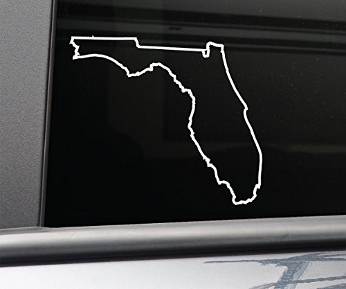 Florida Vinyl Decal Laptop Car Truck Bumper Window Sticker, 5.5" x 5", White