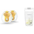 Medela Hands-Free Collection Cups, Compatible with Freestyle Flex & Breast Milk Storage Bags, 100 Count, Ready to Use Breastmilk Bags