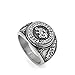 GuoSuang Men 316L Stainless Steel Norse Viking Odin's Wolf Rune Vantage Ring with Gift Bag