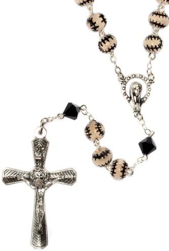 Sports  Catholic   Rosary  w/Ceramic & Crystal beads - Includes  Rosary  Pouch, How to Pray the  Rosary " - Gift Idea: Communion, Reconciliation, Confirmation, RCIA, Birthday, Wedding, Sports Enthusiast
