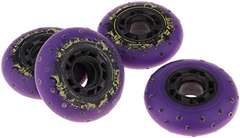 B Baosity 4x Light Up Speed Skating Wheels Outdoor Inline Skate Fire Flash Wheels