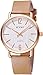 Womens Watches Analog Leather Wrist watch, Rose Gold Case Simple Watches for Women Light Brown -Voeons
