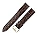 RECHERE Leather Watch Band Strap Gold Pin Buckle Color Brown (width 16mm)