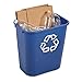 Rubbermaid Commercial Products Deskside Recycling Can, 7-Gallon/28-Quart, Blue Recycling Symbol, Plastic, for Bedroom/Bathroom/Office/Under Desk/Sink