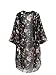 Bluetime Women's 3/4 Sleeve Floral High Low Chiffon Kimono Cardigan Blouse