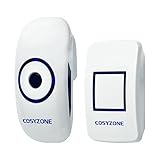 Cosyzone Wireless Doorbell with 1 Push Button and 1 Plugin Receiver No Battery Required