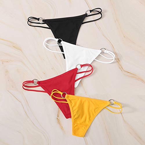 4 Stück Mini Tanges Damen Höschen Sexy Hose Low Waist Spitze Wäsche String Dessous Unterwäsche Lingerie Thongs Ouvert… – Bild 4