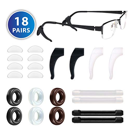 Sunglasses Ear Pads - Eyeglass Retainer, 18 Pair Anti-slip Silicone