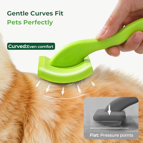 Pecute Slicker Brush for Dogs, Smoothing Brush for Dogs, Doodle Brush Professional Grooming Volumizes Detangler, Knots Detangler for Goldendoodle, Poodle (25mm, L)