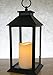BANBERRY DESIGNS Black Decorative LED Lantern - LED Flickering Flameless Pillar Candle with 5 Hour Timer Included - Indoor/Outdoor Lantern - Set of 2-13