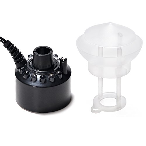 FITNATE Mist Maker, 12 LED Mister Fogger Water Fountain Pond Fog Machine Atomizer Air Humidifier, Mini Size Large Capacity of Mist,with Splash Guard, Perfect for Halloween and Other Holidays