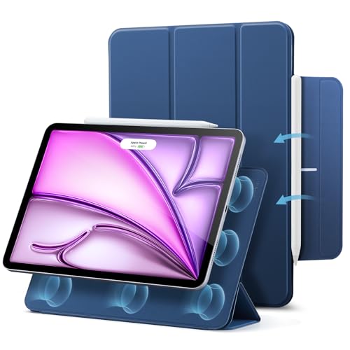 ESR für iPad Air 13 Zoll M4/M3/M2 Hülle (2026/2025/2024) und iPad Pro 12.9 (2022/2021/2020), Magnetbefestigung, dünne dreifach Faltbare Standhülle, un