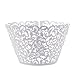 Cosmos ® 24 Pcs Flower Vine Filigree Cutout Lace Cupcake Wrapper Wraps Liner Wedding Party Cake Decoration (White)
