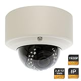 GW Security 5MP 2592x1920 Super HD 1920P High Resolution Network PoE 1080P IR Night Vision Weatherproof Security Dome IP Camera with 2.8-12mm Varifocal Zoom Len