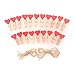 LWR CRAFTS Red Heart Wooden Mini Clothespins 20 Pieces and Jute Cord 8ft