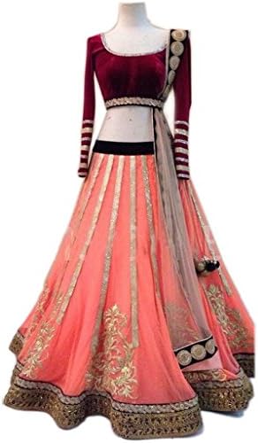 Indian Designer Mastani Pink Net Bollywood Lehenga (Rk-18)
