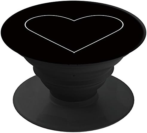 Multi-Function Holder Expanding Stand and Universal Finger Holder,With Anti-fall for Smartphones and Tablets Grip(iPhone/iPad/Samsung/LG) (White Heart Black)