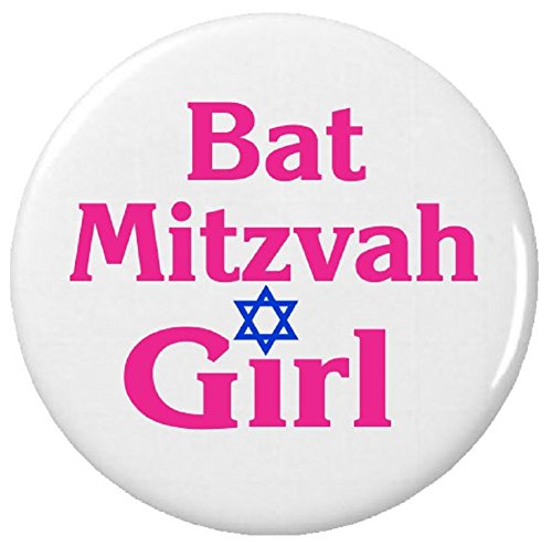 Bat Mitzvah Girl 1.25' Pinback Button Pin Jewish Star