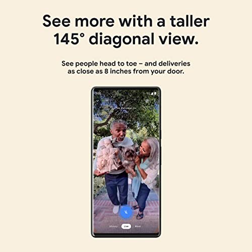 Google Nest Doorbell (con cable, 2.ª generación) - Cámara con vídeo para timbre con cable - Cámara de seguridad con timbre - Nieve