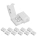 LightingWill 10pcs Pack Strip to Strip Unwired Gapless Solderless Snap Down 2Pin Conductor LED Strip Connector for 8mm Wide 3528 2835 Single Color Flex LED Strips
